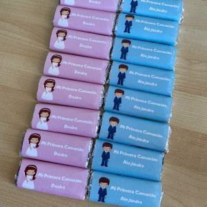 chocolatinas personalizadas comunion azul