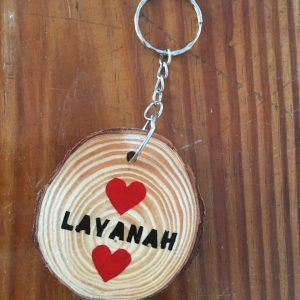 llavero nombre y corazones