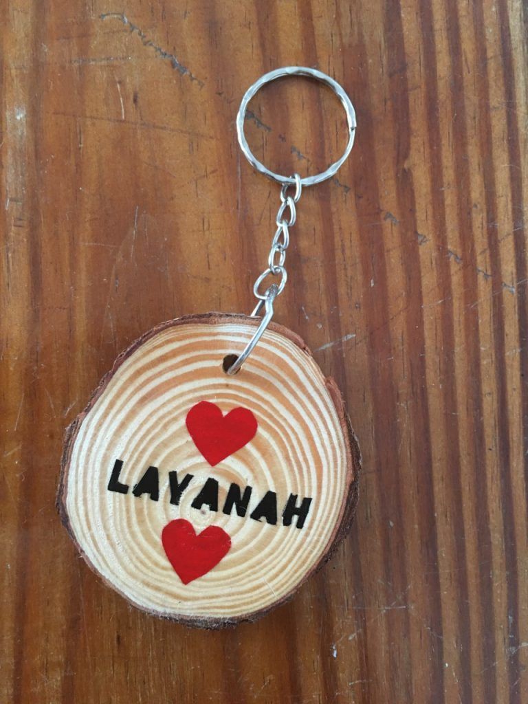 llavero nombre y corazones