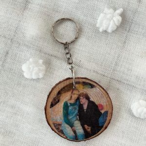 llavero de madera san valentín