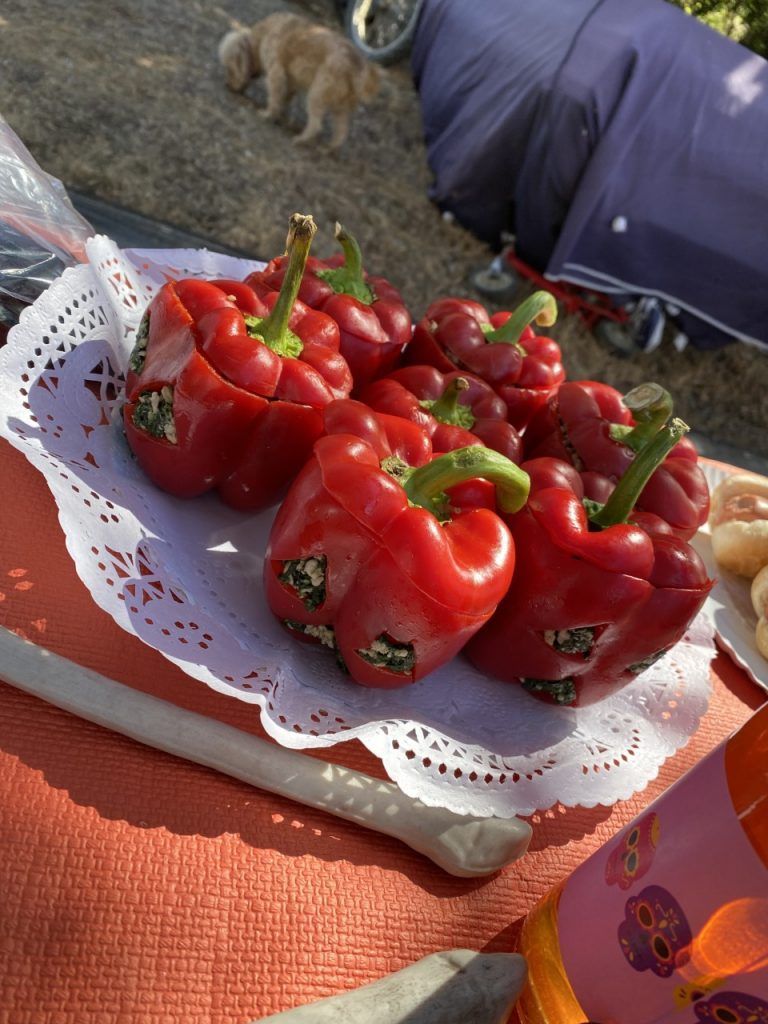 Pimientos rellenos halloween