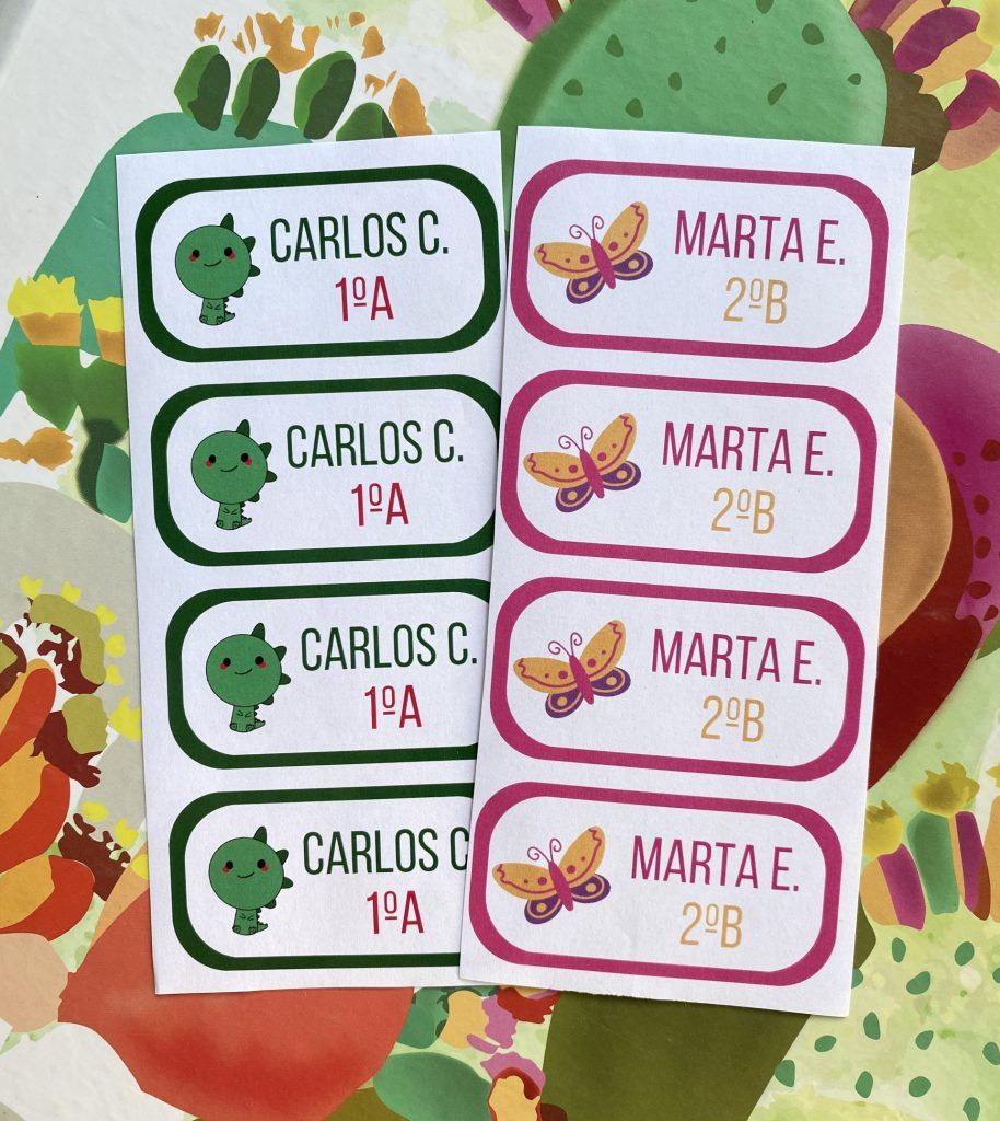 Pegatinas material del cole