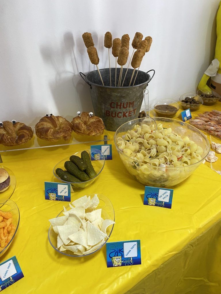 Ensalada de pasta bob esponja cumpleaños