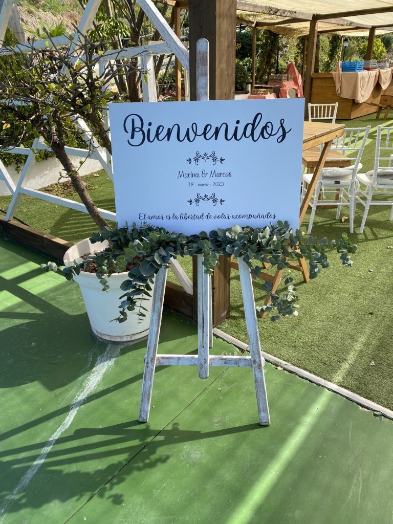 cartel de bienvenida boda