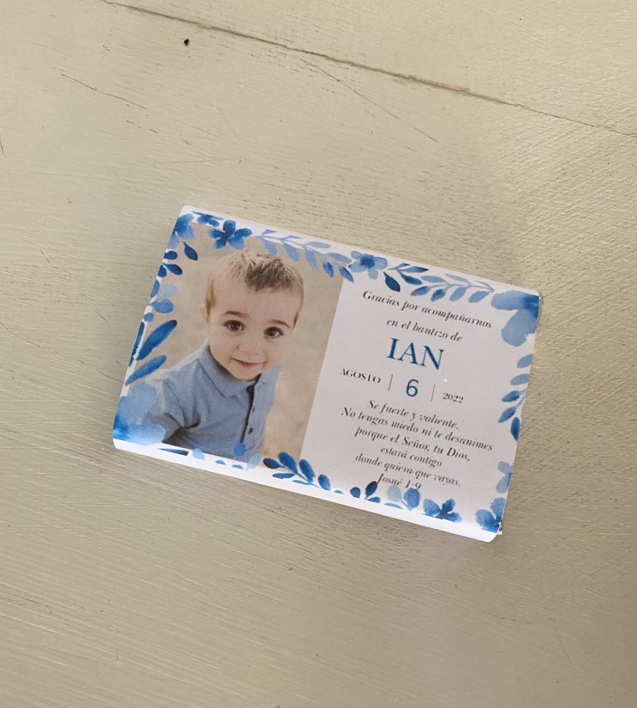 Bautizo chocolatinas personalizadas
